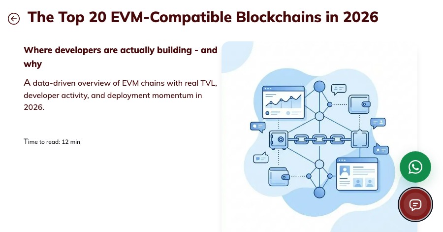 The Top 20 EVM-Compatible Blockchains in 2026