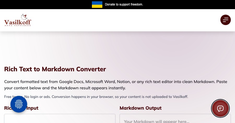 Rich Text to Markdown Converter | Vasilkoff